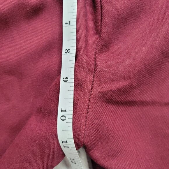 Anthro Elevenses Cranberry Red Flare Leg Brighton Button Accent Pants NWT Sz 2 - Picture 10 of 13